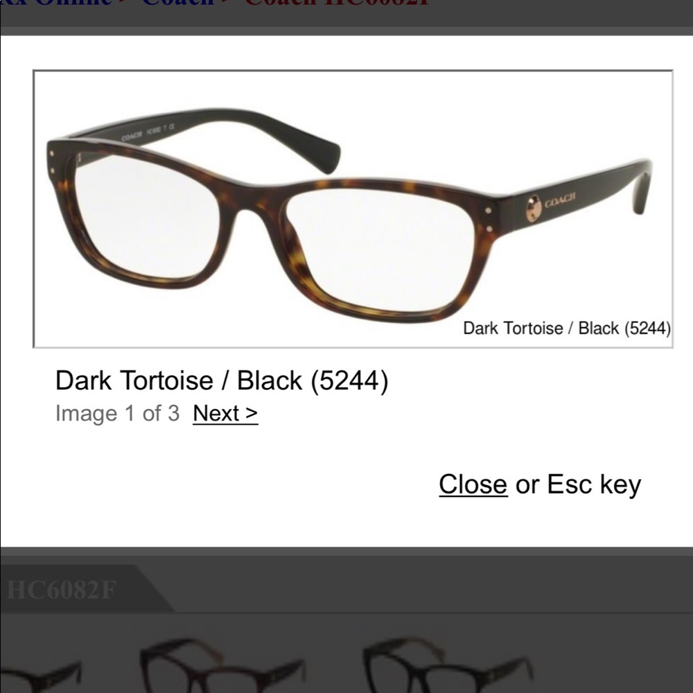 Coach Eyeglasses 51-17-135 Dark Tortoise Black